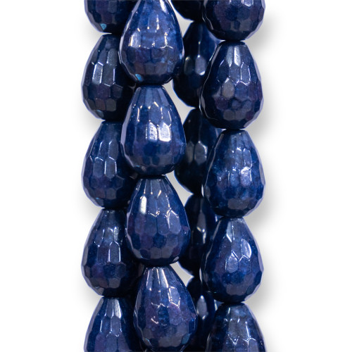 Jade Sapphire Faceted Briolette Drops 13x18mm