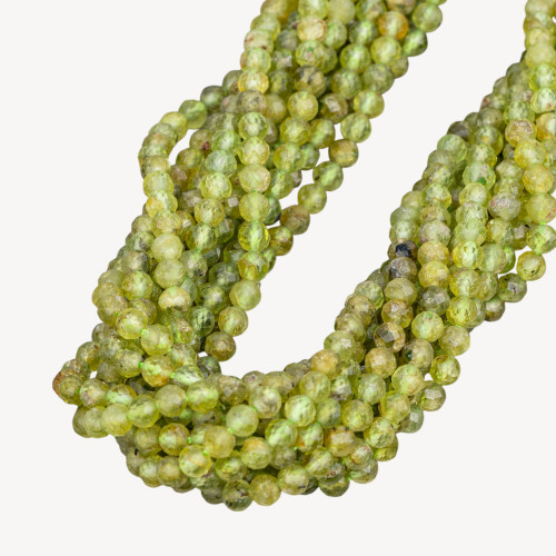 Diamond Cut Faceted Peridot 3mm