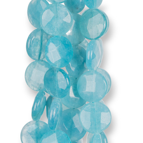 Angelite Round Flat Faceted 15mm