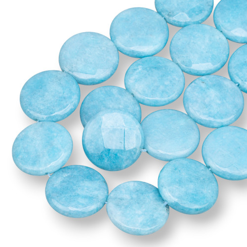 Angelite Round Flat Faceted 25mm