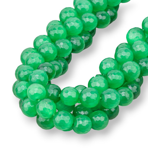 Green Cat's Eye Faceted 12mm