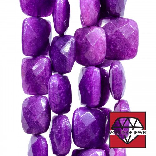 Purple Jade Square Faceted Flat 18mm