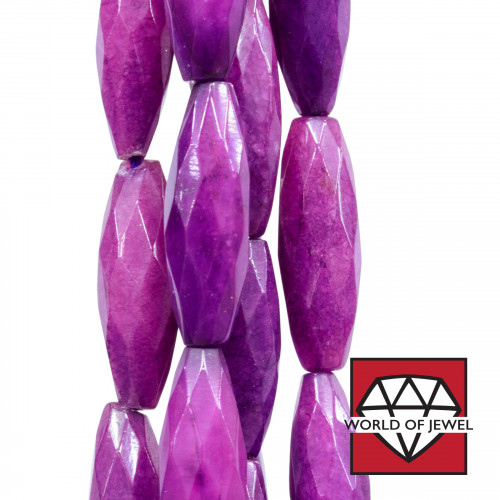 Purple Jade Rice Faceted 10x30mm