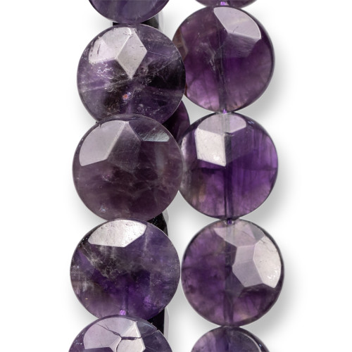 Amethyst Round Flat Faceted 40mm Rough
