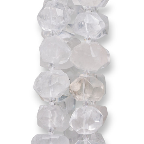 Rock Crystal Irregular Faceted Rock Nuggets 18-20x12-15mm