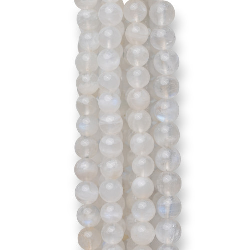 Λευκό Moonstone Λείο Στρογγυλό 5mm