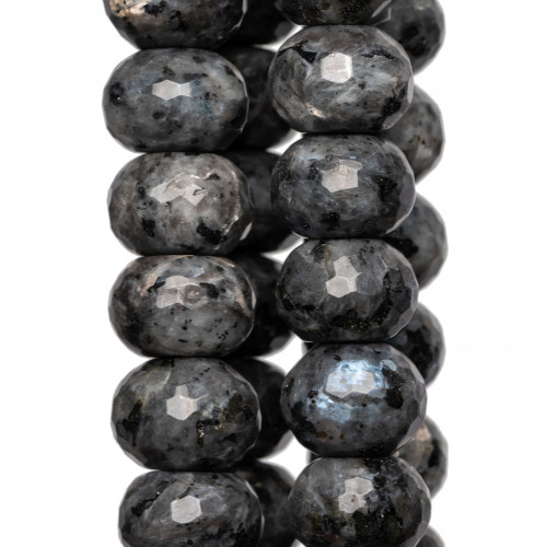 Black Labradorite Larichite Rondelle Faceted 12x08mm