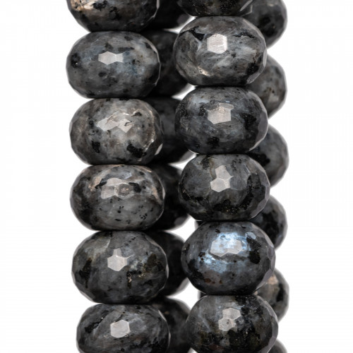 Black Labradorite Larichite Rondelle Faceted 20x15mm