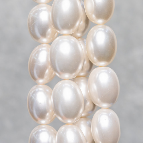 White Mallorca Pearls Rice 16x20mm