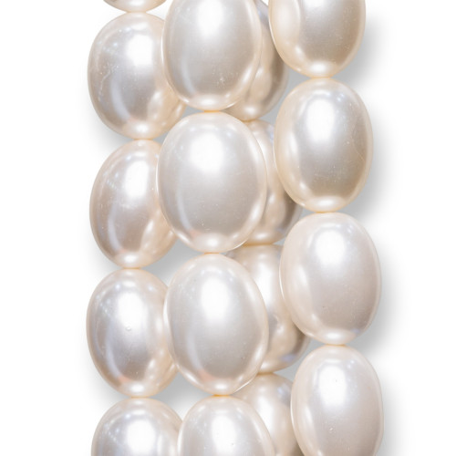 White Mallorca Pearls Rice 16x20mm