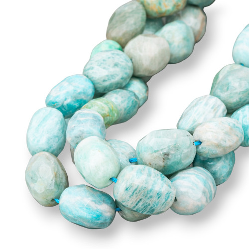 Amazonite Faceted Tumbled Stone 12-15x16-22mm