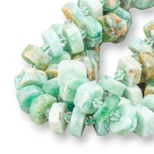 Chrysoprase Rondelle Irregular Rough Cut 14-16mm