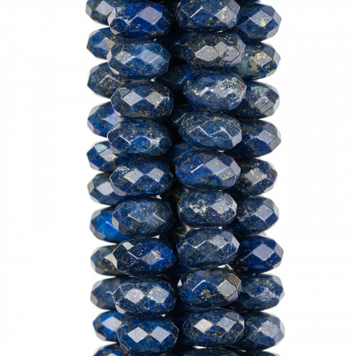 Raw Blue Lapis Lazuli Rondelle Faceted 10x06mm
