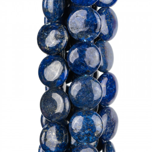 Raw Blue Lapis Lazuli Round Flat Smooth 14mm