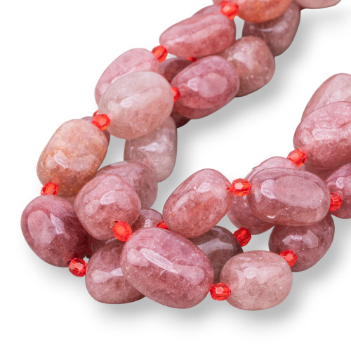 Strawberry Quartz Tumbled Stone 8-13x13-18mm