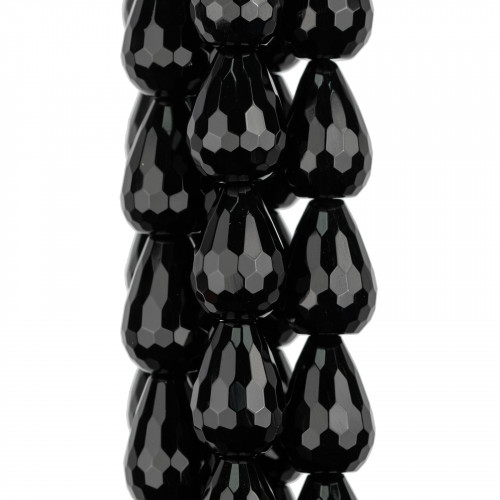 Onyx Drops Faceted Briolette 15x20mm