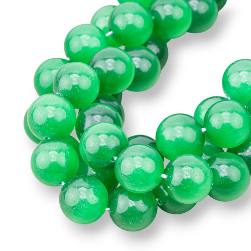 Smooth Round Green Cat's Eye 12mm