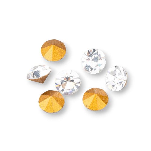 Swarovsky Strass Round 33SS ART. 1100 7mm GOLDFOLIIERTER Kristall 12St