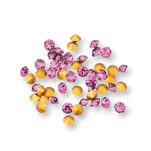 Swarovsky Strass Round PP19 ART. 1100 GOLD FOILED Amethyst 2,5mm 100pz