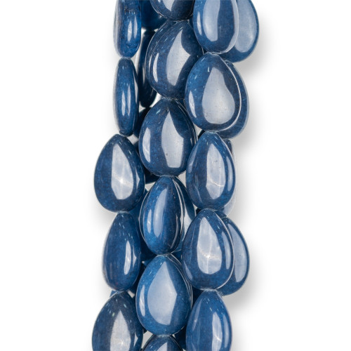 Jade Sapphire Smooth Flat Drops 25x35mm