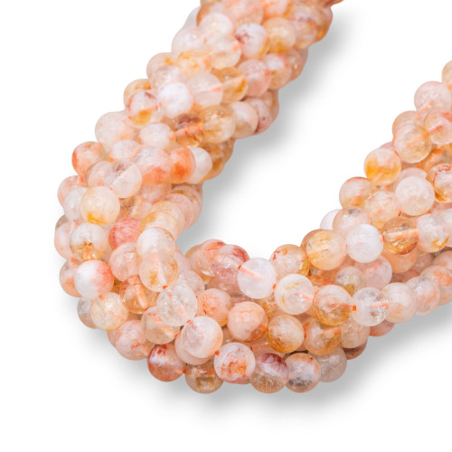 Citrine Quartz Cloud Round Smooth 06mm Φως