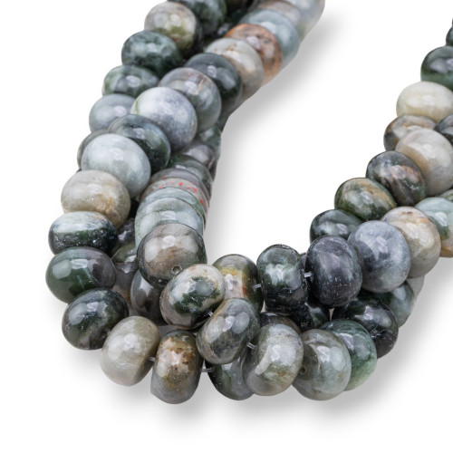 Moss Agate Rondelle Smooth 12x8mm