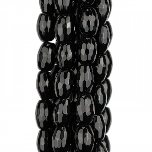 Onyx Oval Round Rice Faceted 8x12mm