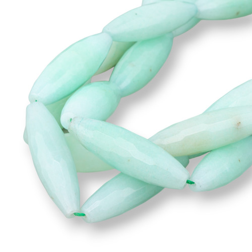 Turquoise Jade Rice Faceted 12x40mm