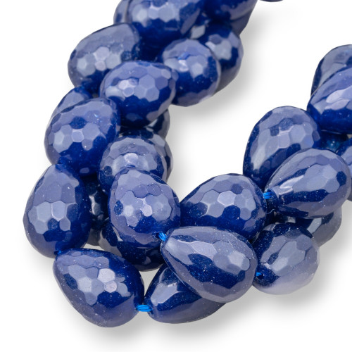 Jade Sapphire Faceted Briolette Drops 15x20mm