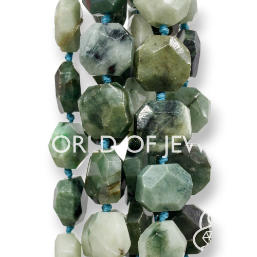 African Jade Irregular Faceted Flat 15-18mm