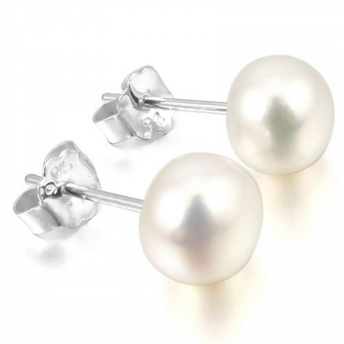 Orecchini Di Argento 925 E Perle Di Fiume 12,0-12,5mm 6 Paia Bianco