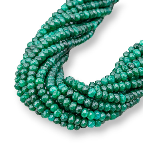 Giada Colorata Rondelle Sfaccettate 4x3mm Verde Smeraldo