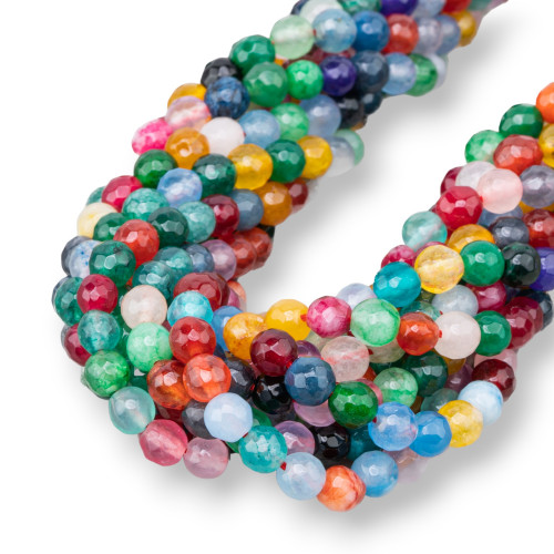 Colored Jadeite Jade Economic Line Faceted 06mm Multicolor