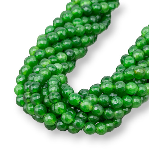Jade Jadeíta de Colores Línea Económica Facetado 06mm Verde Bosque