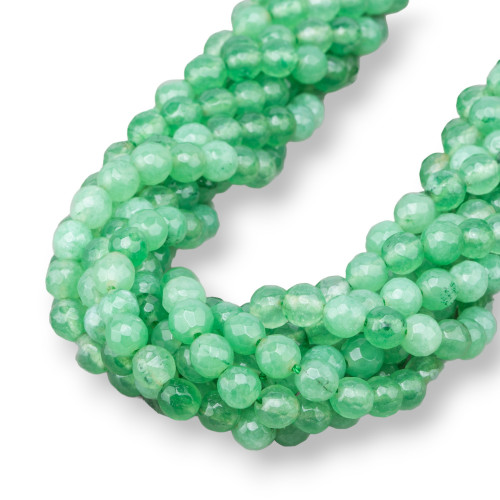 Farbiger Jadeit, Jade Economic Line, facettiert, 06 mm, hellgrün weißlich