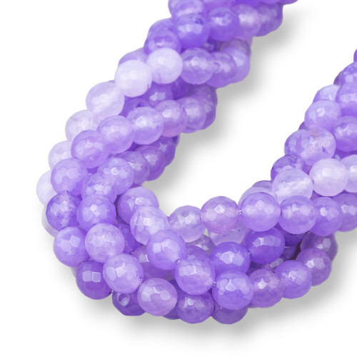 Colored Jadeite Jade Economic Line Faceted 08mm Lavender