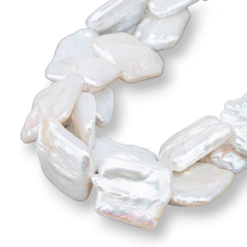 Perle Di Fiume Barocche A Goccia (ALJ) 90-100gr Bianco E Bronzo