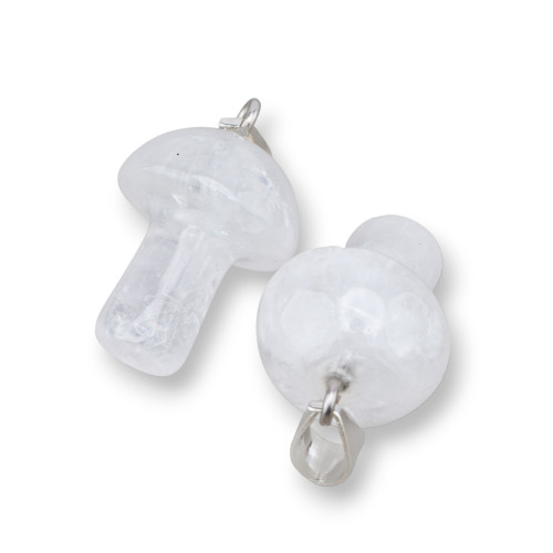 Pendentif Pierre Semi-précieuse Forme Champignon 15x30mm 4pcs Cristal de Roche