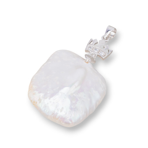 Pendenti Di Argento 925 Zirconato Con Perle Di Fiume (YNG) 11-12gr