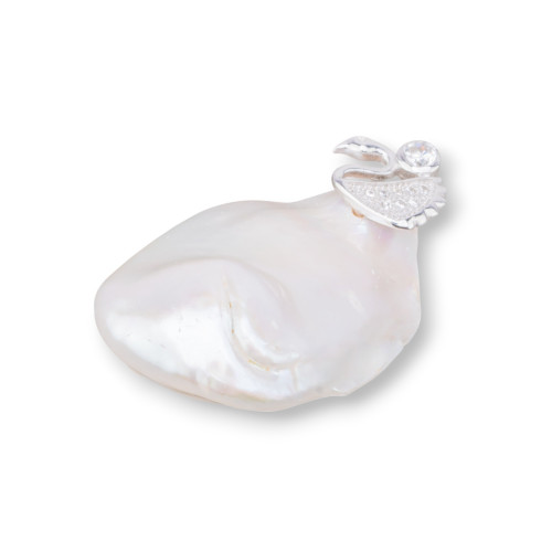 Pendenti Di Argento 925 Zirconato Con Perle Di Fiume (YNG) 13-14gr