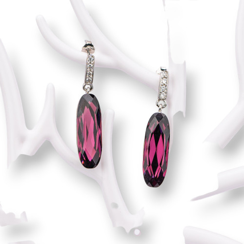 Boucles d'oreilles en argent 925 avec zircons fabriquées en ITALIE