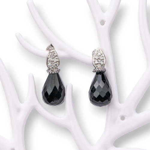 925 Silver Earrings With Zircons Made in ITALY