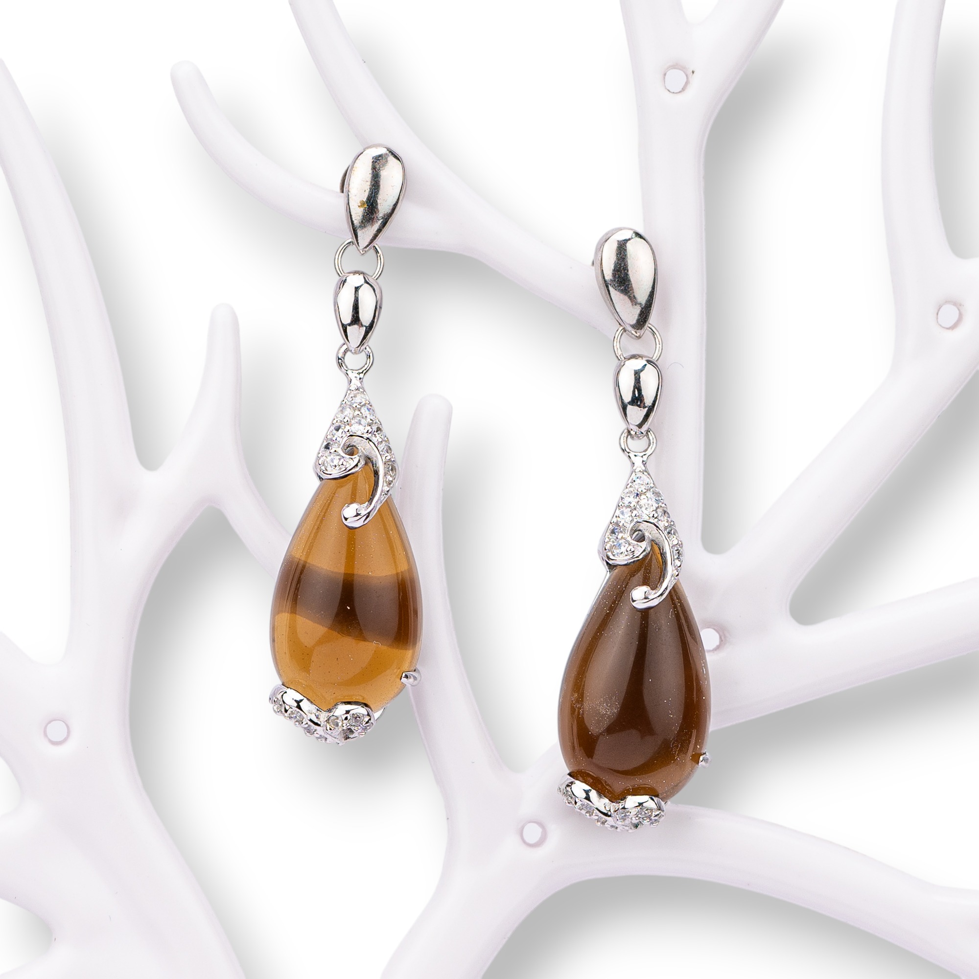 Orecchini Di Argento 925 Made in ITALY Marrone