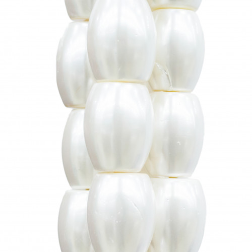 Perle di Maiorca Bianca Barilotto 18x22mm