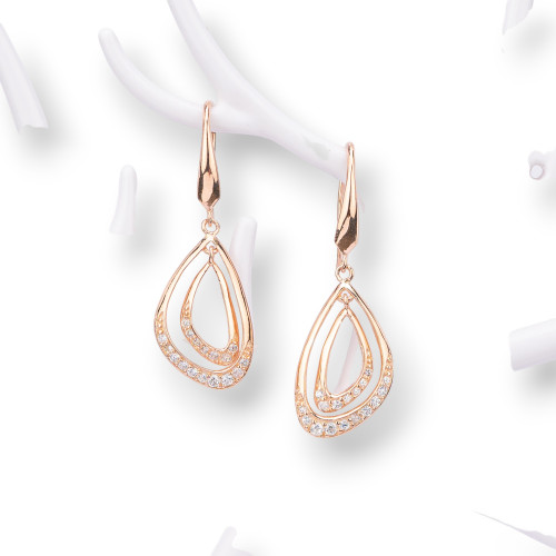 925 Silver Earrings Made in ITALY Rose Gold