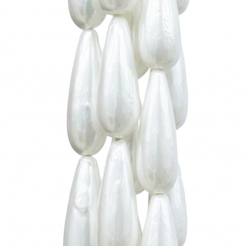 Perle di Maiorca Bianca Gocce 10x30mm
