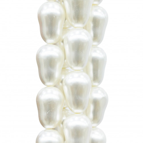 Perle di Maiorca Bianca Gocce A Pera 12x20mm