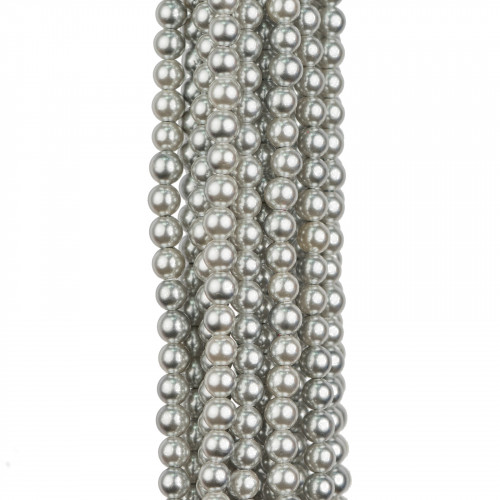Majorca Pearls Silver Grey Λείο Στρογγυλό 04mm