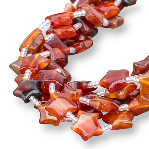 Carnelian Flat Smooth Star 16mm