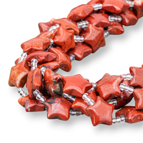 Red Jasper Flat Smooth Star 16mm